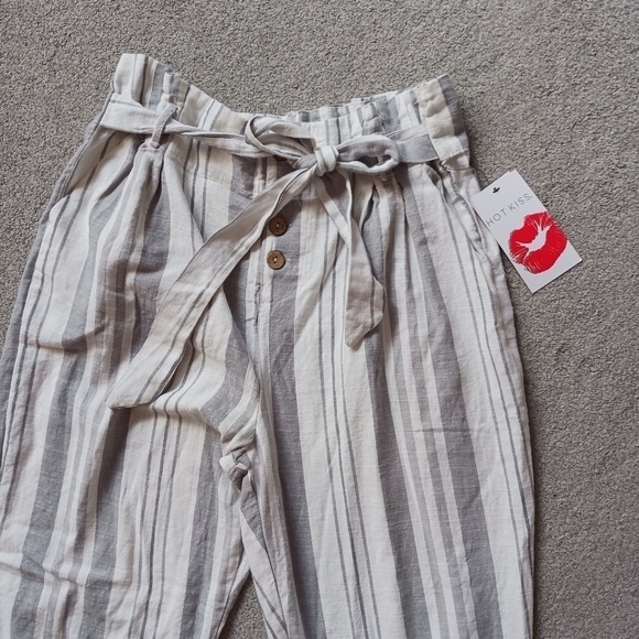 Hot Kiss NWT  High Waist Striped Pants - Picture 3 of 5
